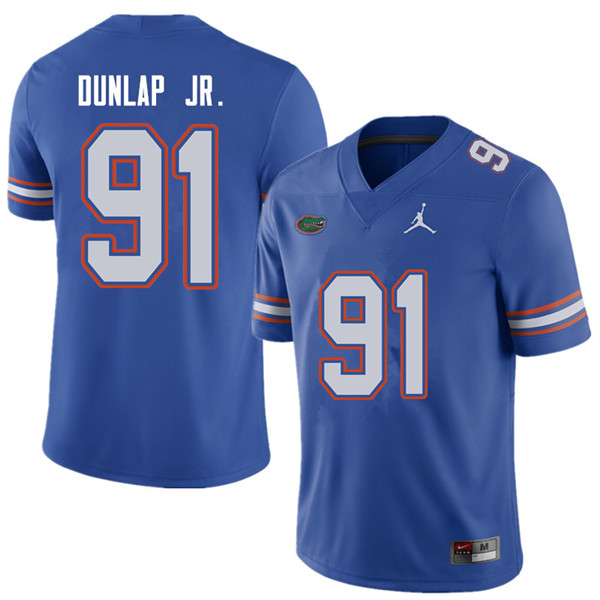 Jordan Brand Men #91 Marlon Dunlap Jr. Florida Gators College Football Jerseys Sale-Royal - Click Image to Close